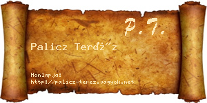 Palicz Teréz névjegykártya