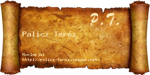 Palicz Teréz névjegykártya